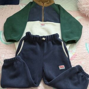 Zara Kids Navy Joggers with Cream Accents